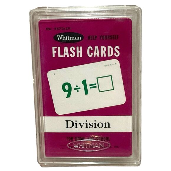 Vtg 1960s Whitman Help Yourself DIVISION Flash Cards Sealed w/ Plastic Case 4573 - Picture 1 of 10